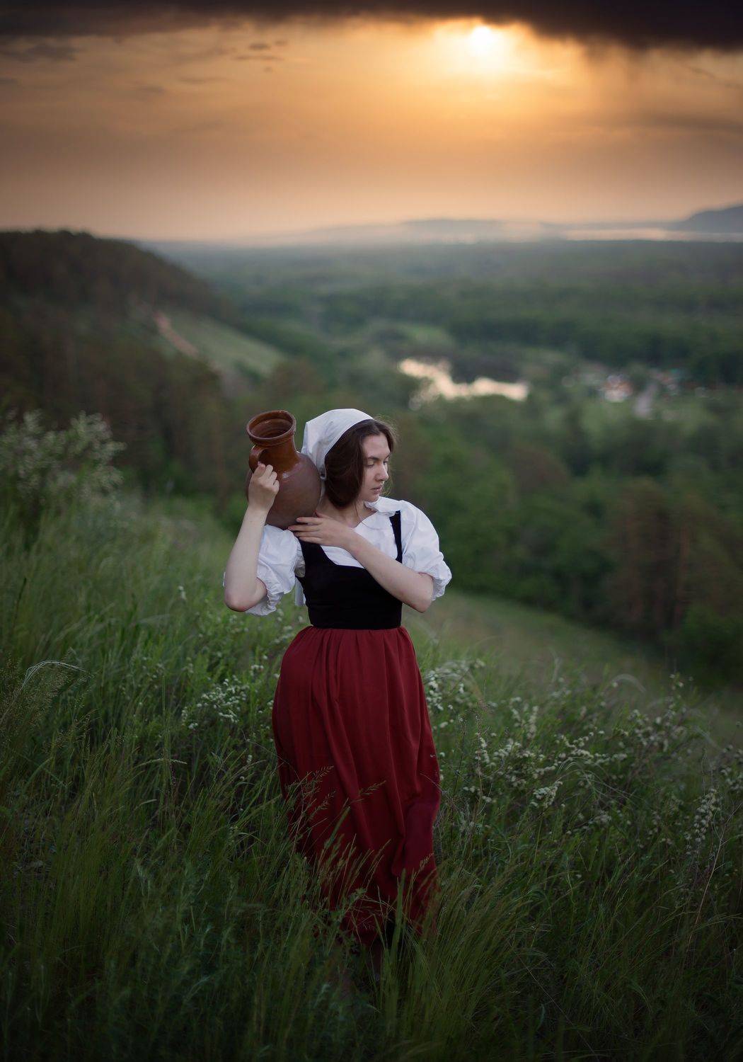 природа, россия, красота, простор, девушка, пастушка, кувшин, самара, деревня, лето, Екатерина Лобанова