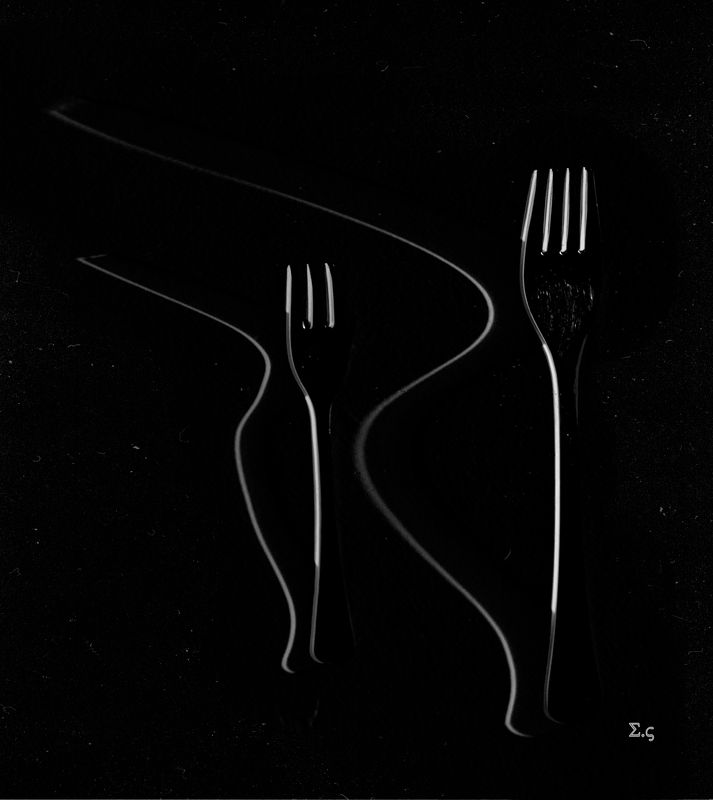 ART DECO ВИЛКИ ТЕНИ FORK СИЛУЭТ фото превью