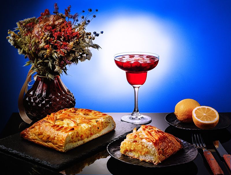 Вишня, желе, лимон, пирог Вишнёвое желе с лимонным пирогом фото превью