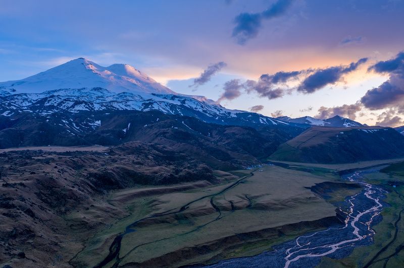эльбрус, горы, закат Эльбрус фото превью