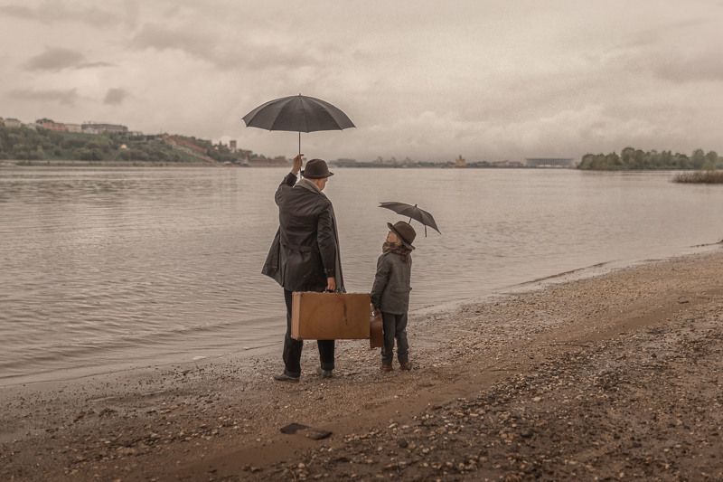 дети, мальчик, детскаяфотография, дождь, кино Дождь фото превью