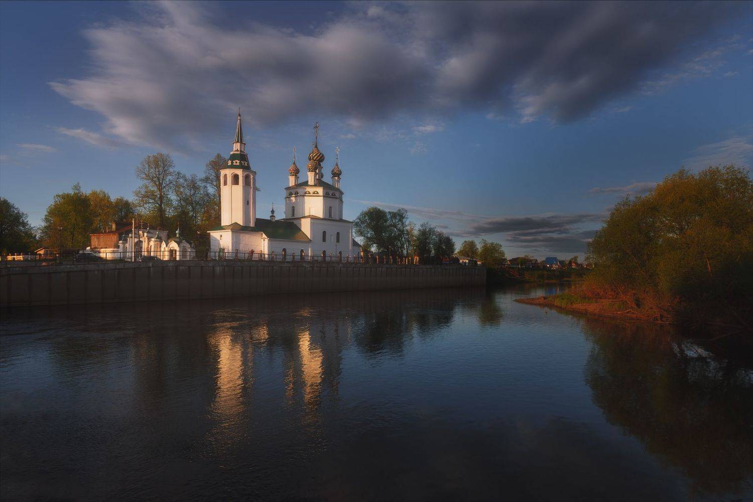 Ивановская область, Холуй, закат, Троицкая церковь, Дмитрий Шишкин