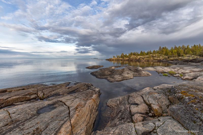 ладога, карелия, озеро, karelia, lake Вечер на Ладоге фото превью