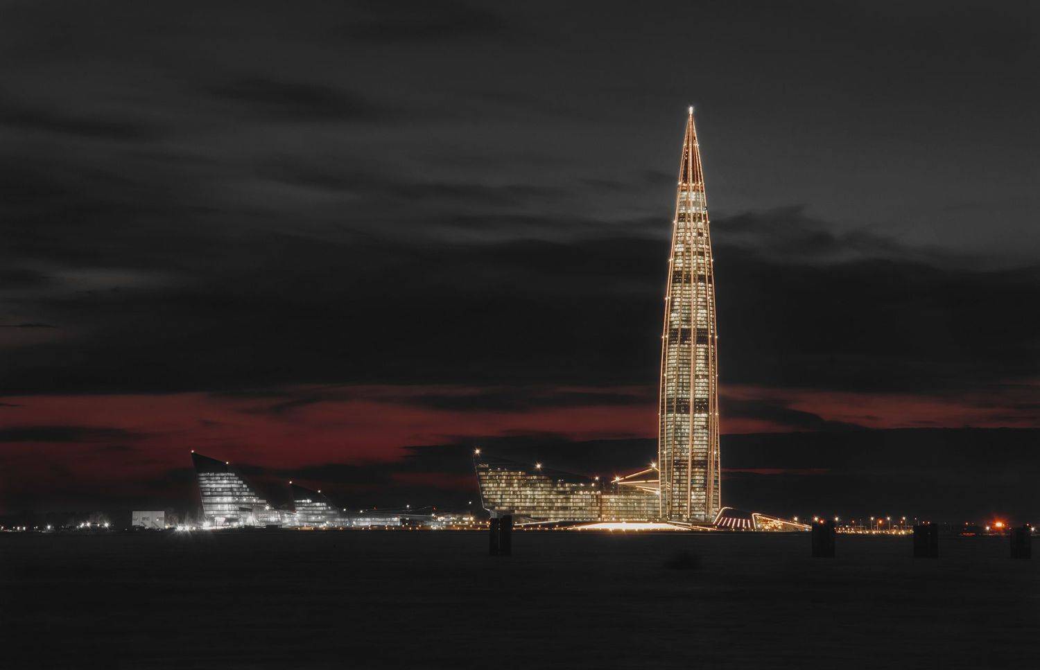 город, ночь, пейзаж, лахтацентр, спб, кукуруза, Яковлева Людмила