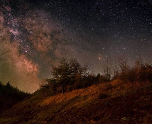 Night sky light from Dark park Poloniny, Slovakia