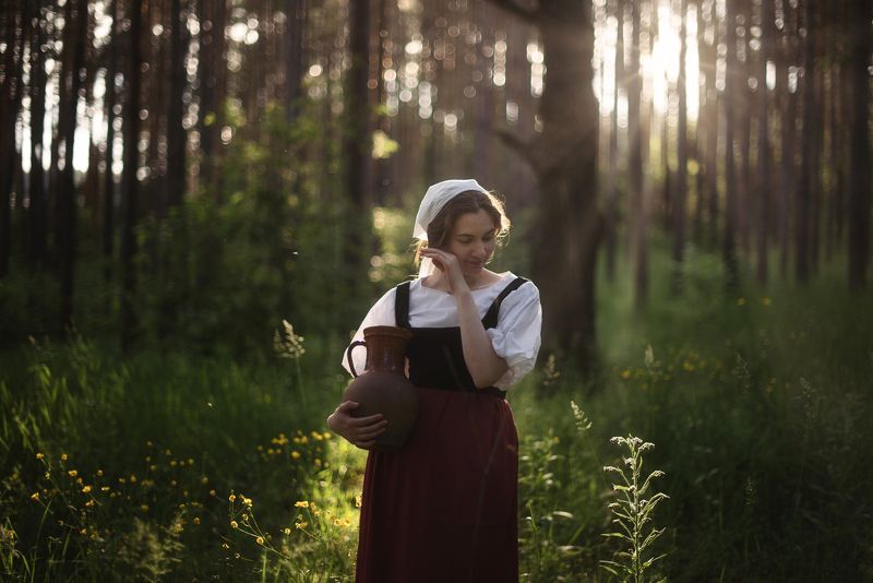 девушка, лето, кувшин, красавица Прибрежный фото превью