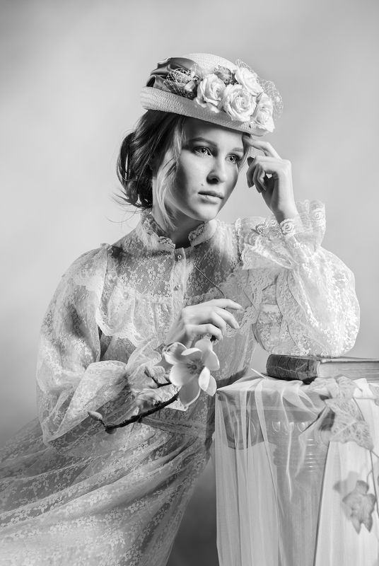 портрет, постановочная фотография, романтизм, женский портрет, фотостудия, свет, живописная, высокое искусство, без фотошопаретро, * * * фото превью