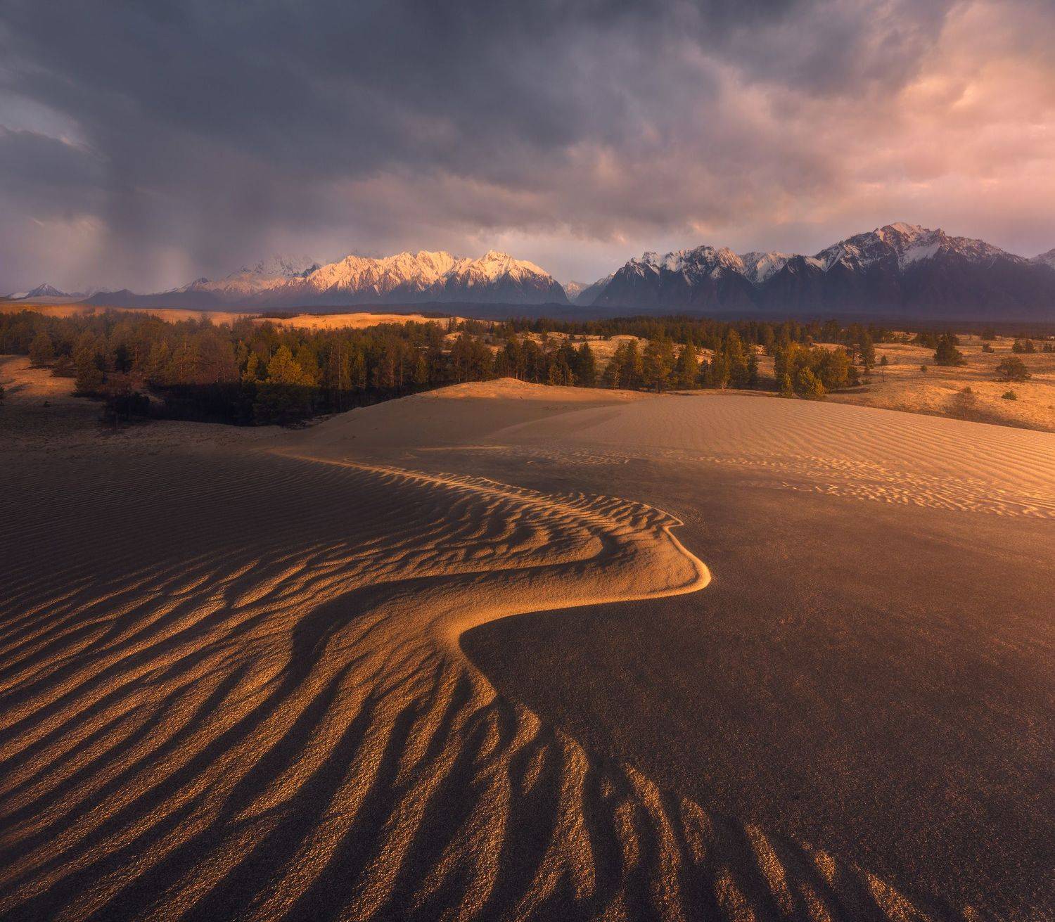 забайкалье, чара, пустыня, чарская пустыня, бархан, дюна, закат, Александр Дударев