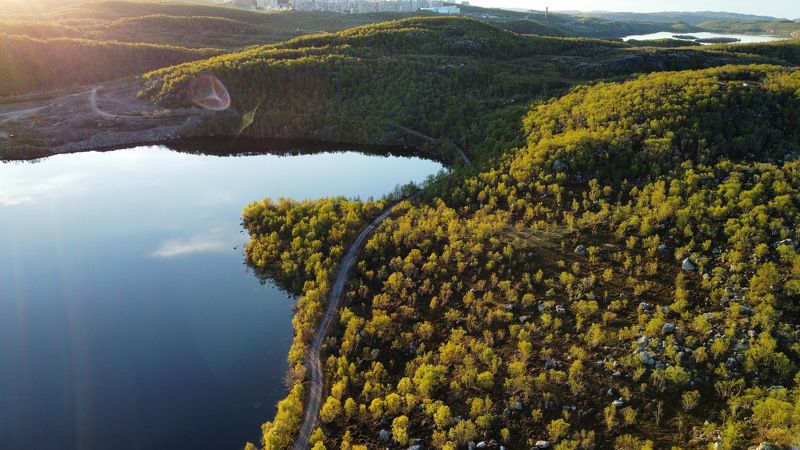 озеро, солнце, север, белые ночи «В лучах солнца» фото превью