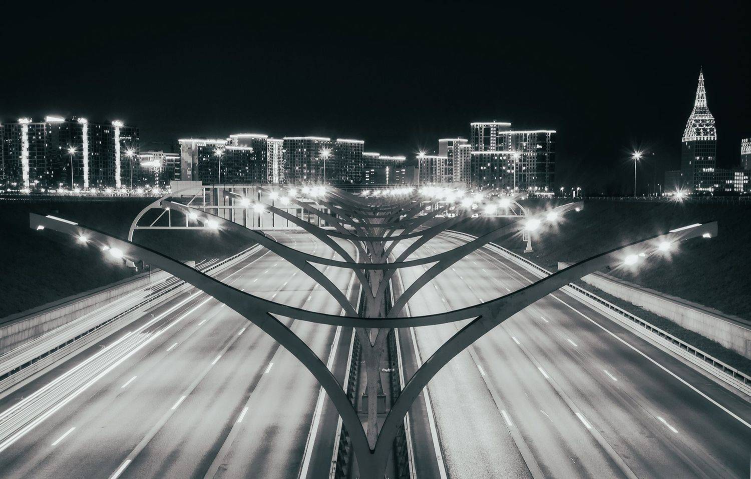 дорога, город, чб, длиннаявыдержка, Яковлева Людмила