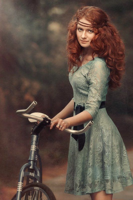 Велосипед, Девушка, Рыжая Юлия фото превью