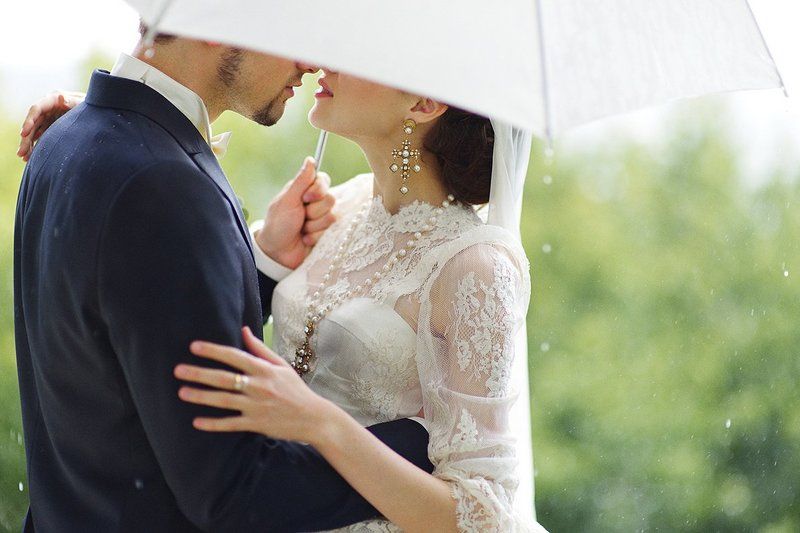 Дождь, Пара, Свадьба 20 фото превью