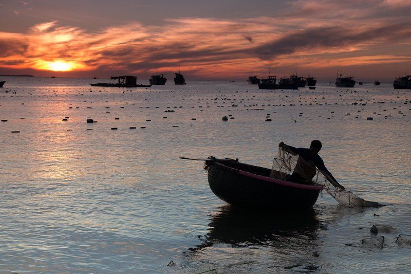 Vietnam, вьетнам, путешествия, рыбал, тревел Утро в рыбацкой деревне фото превью