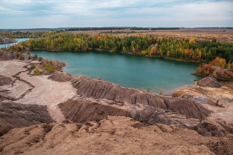 Горы, Озеро, Осень, Пейзаж, Россия  фото превью