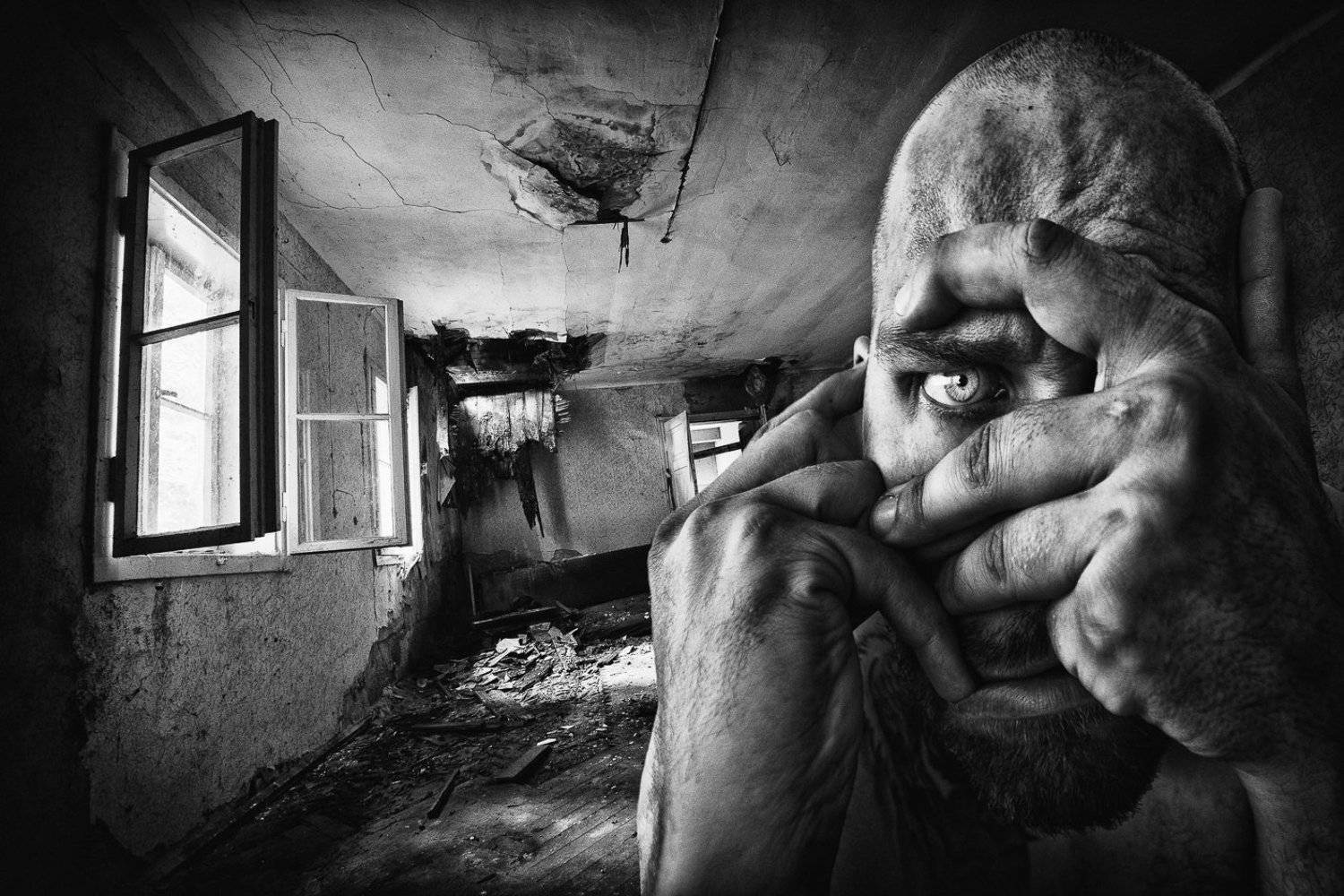 Bw, Creative edit, Cyklop, Eye, Light, Man, Photohgraphy, Portrait, Rafał Kurs