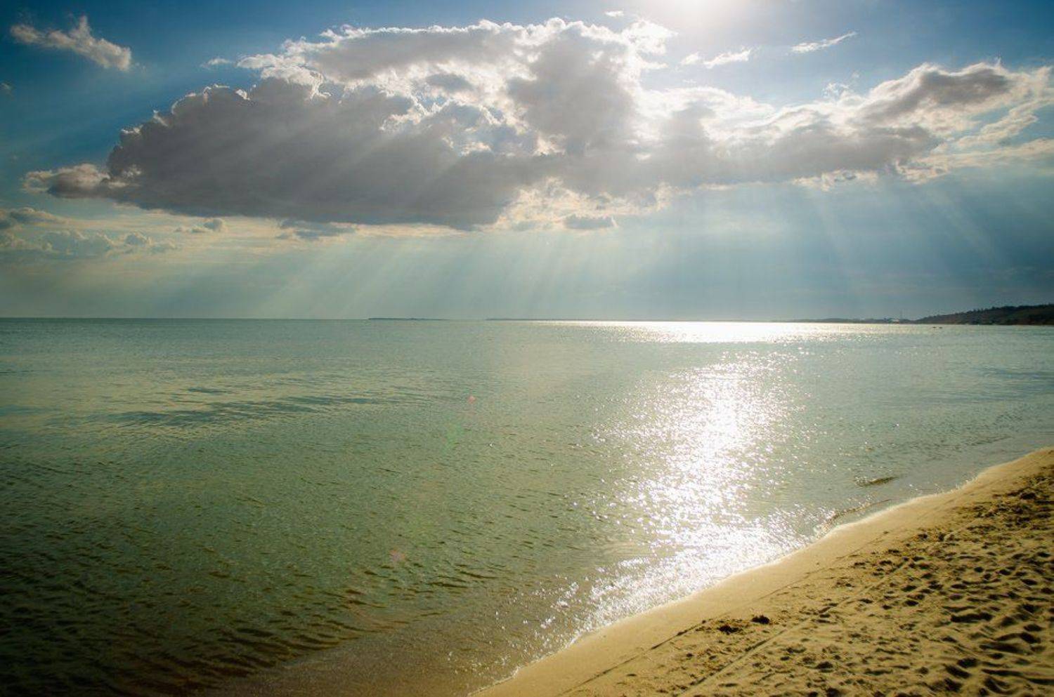 Лучи, Море, Небо, Облака, Пляж, Солнце, Тучи, Олег Скворцов