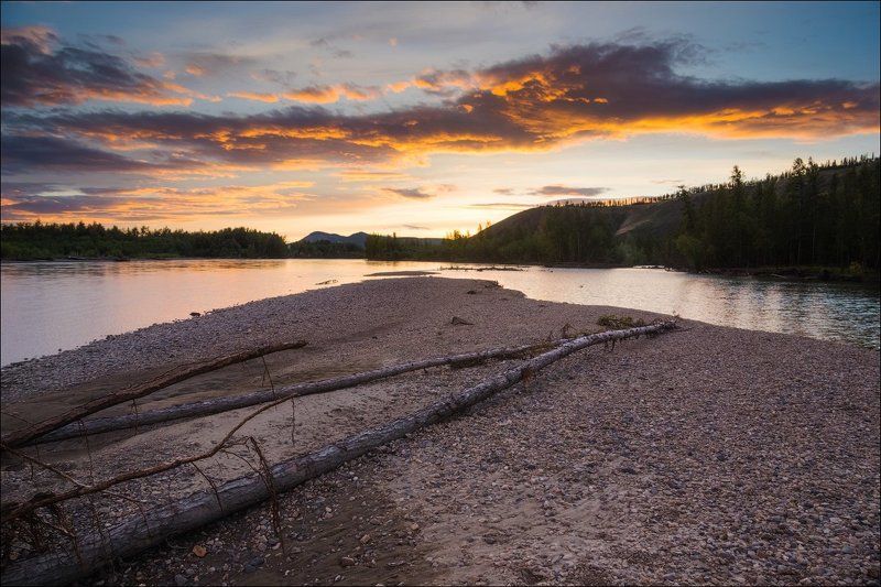 Индигирка, Якутия Закат на Индигирке фото превью