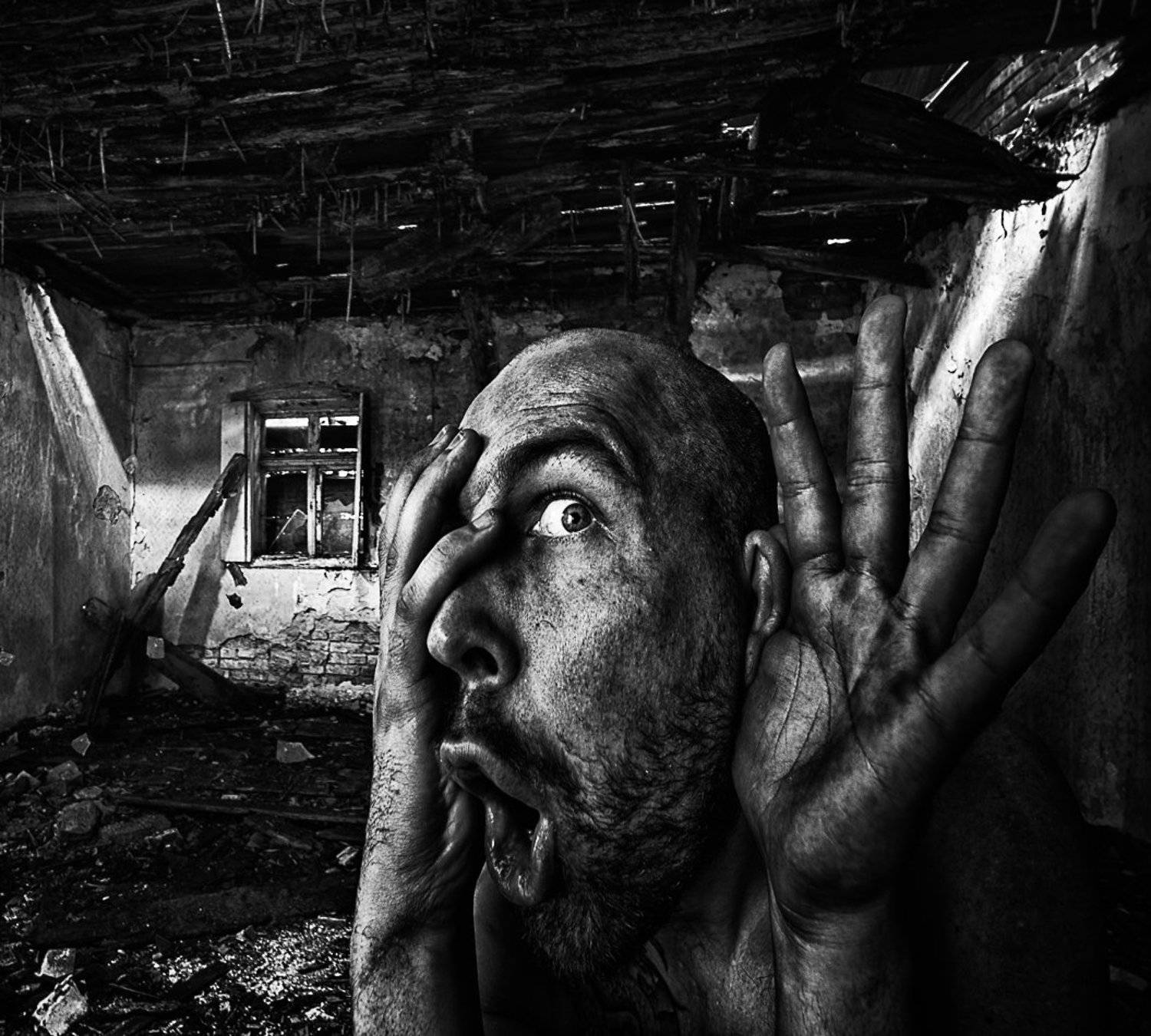 Bw, Eye, Light, Lost, Man, Noise, Rafał Kurs