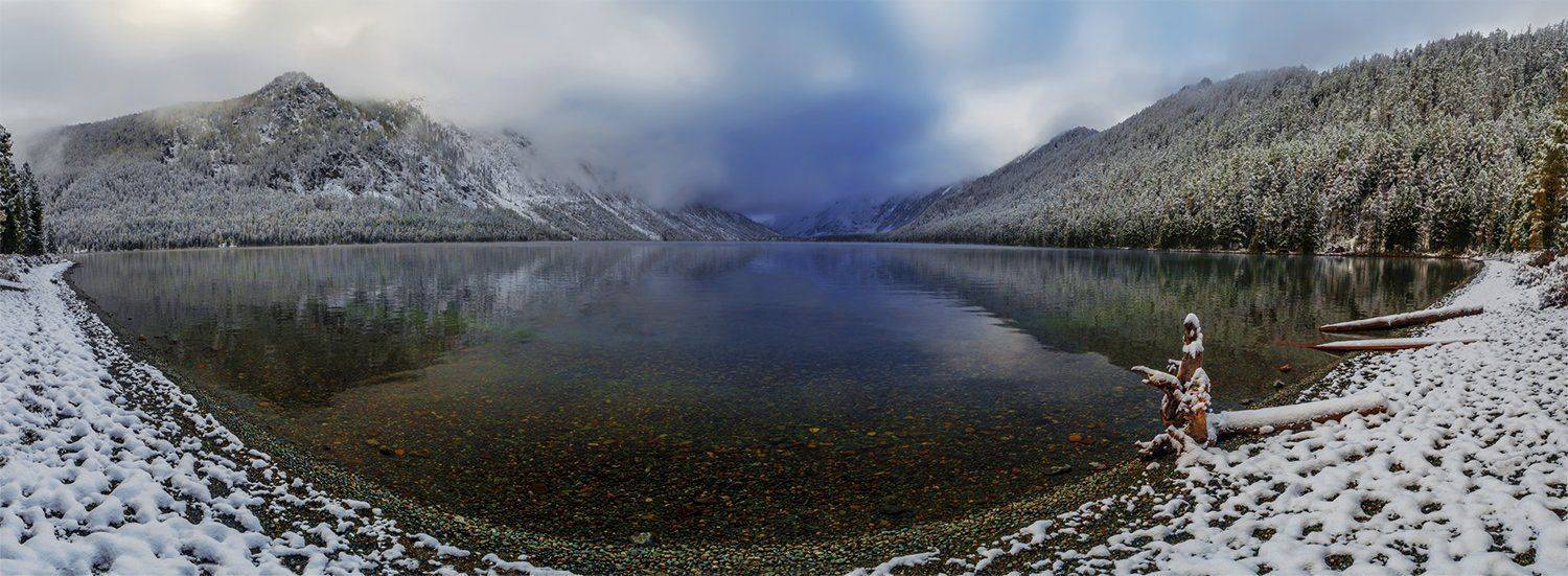 Алтай, Горный алтай, Горы, Мультинские озера, Озеро, Осень, Панорама, Пейзаж, Природа, Путешествие, Сибирь, Снег, Туризм, Альберт Беляев