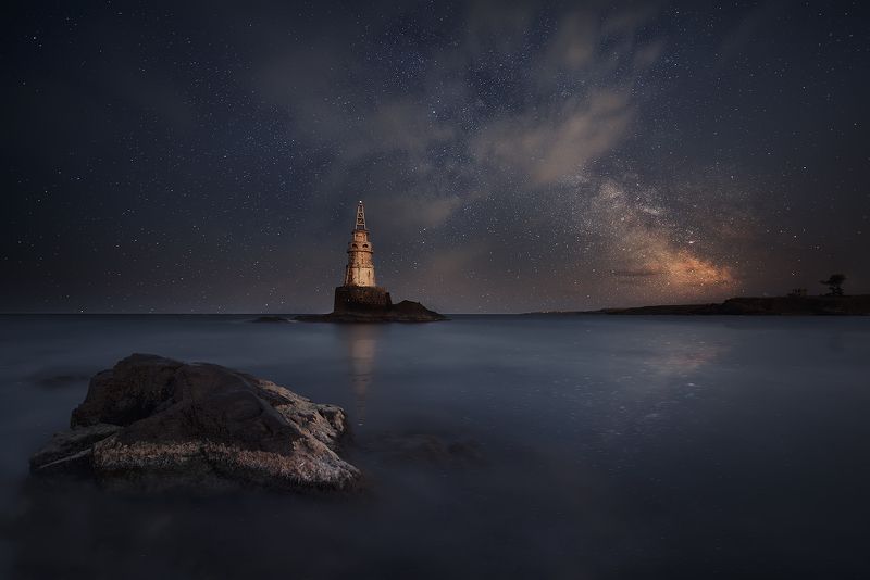 Болгария, Звезды, Маяк, Млечный путь, Ночь, Черное море *** фото превью