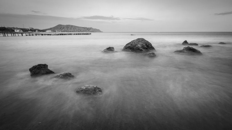 , 2012, nd, крым, море, судак, ч/б, черное у черного моря фото превью