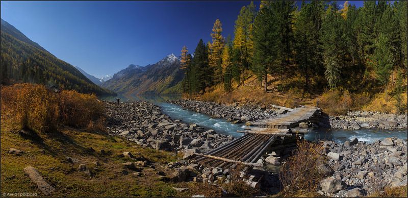 Алтай, Аня графова, Горный алтай, Горы, Кучерлинское озеро, Мостик, Осень Вокруг да около мосточка) фото превью