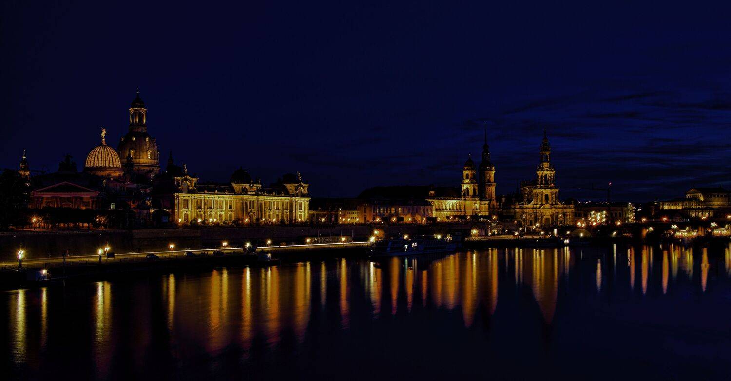 отражение, набережная, дома, дрезден, dresden, саксония, elbe river, река, saxony,  VIktor