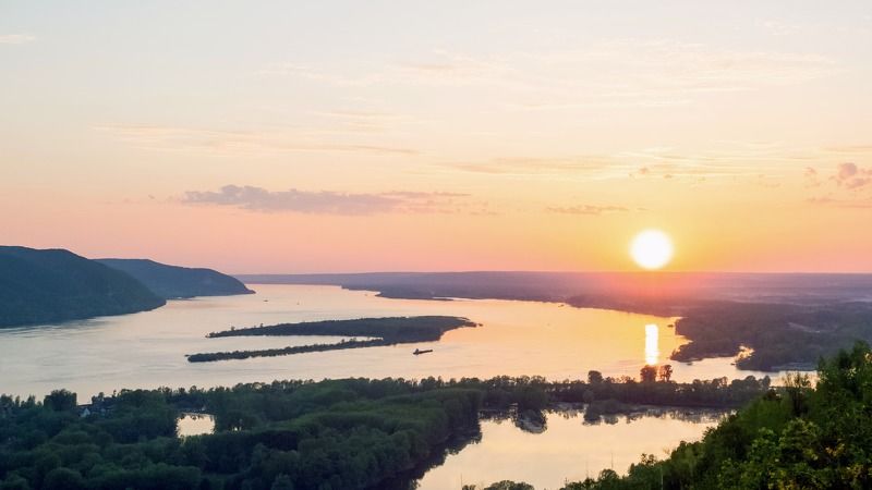 Волжский закат фото превью