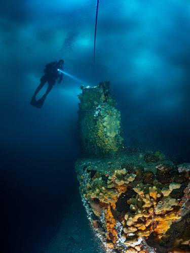 Submarine under ice