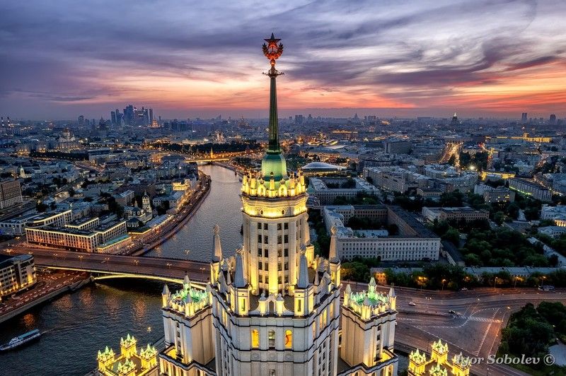 дом на котельнической набережной, москва, аэросъемка Дом на Котельнической набережной фото превью