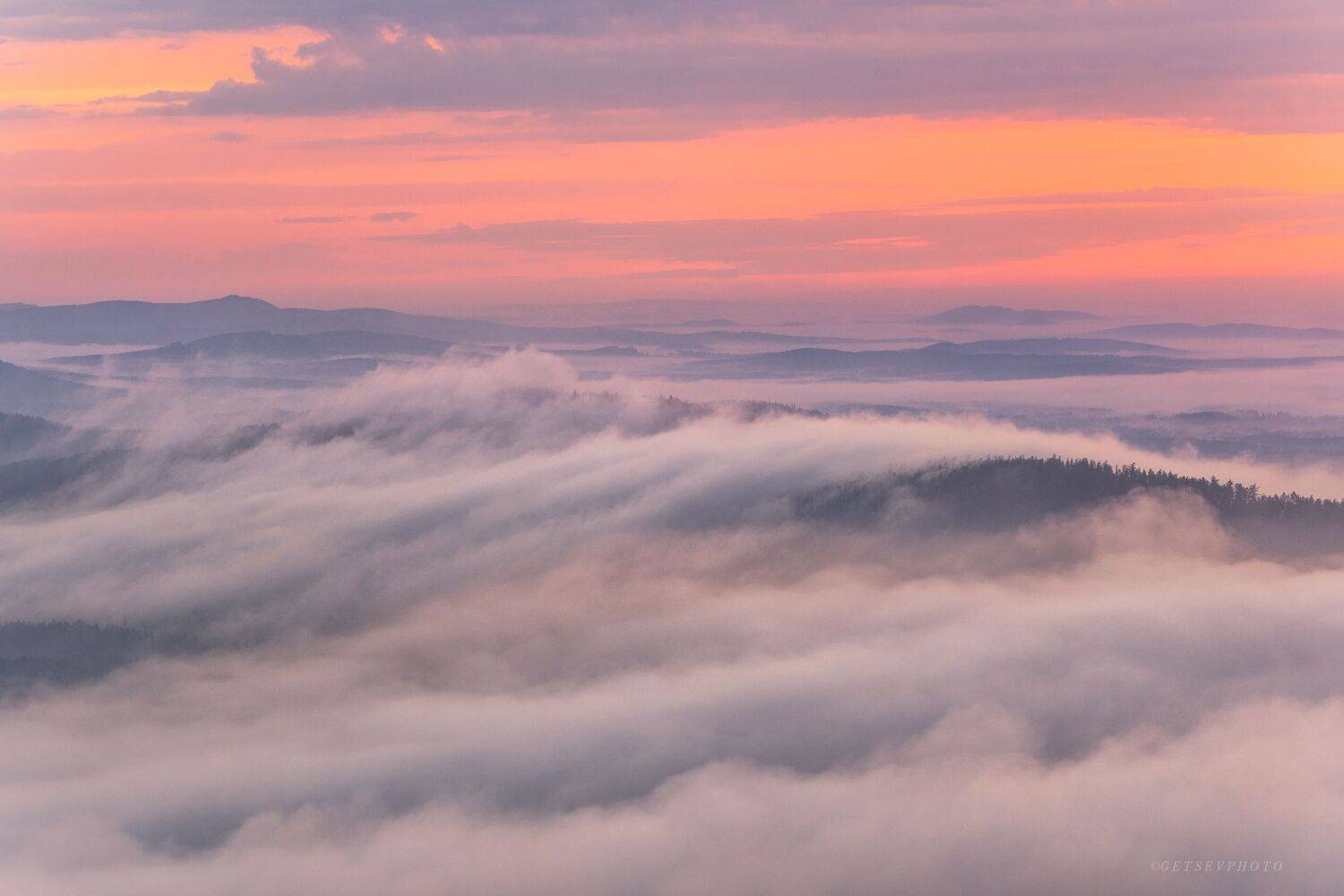 горы, туман, пейзаж, урал, егоза, Евгений Гецев