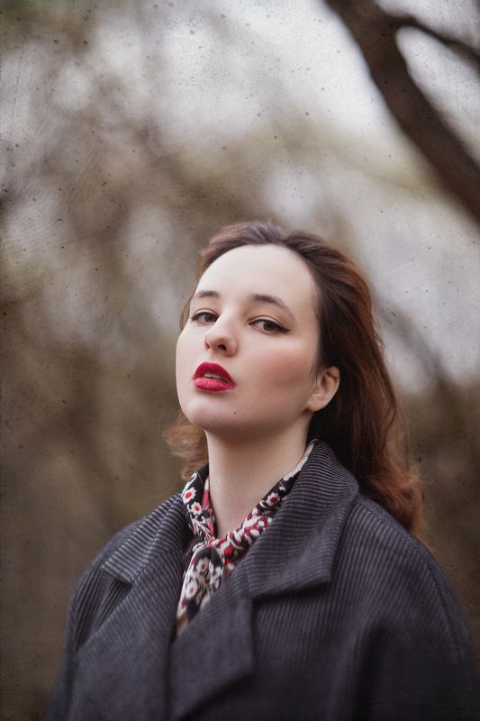 Портрет, фотосессия, весна, шум, ретро, винтаж, природа, гелиос Полина фото превью