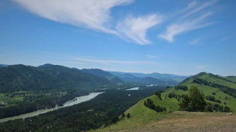 катунь,река,алтай,горы,облака,природа Облака над Катунью фото превью