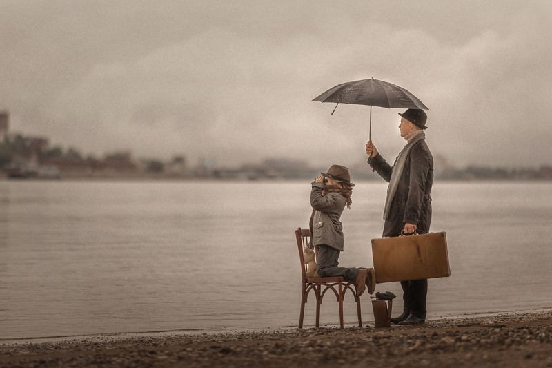 дети, мальчик, детскаяфотография, дождь, кино Дождь фото превью