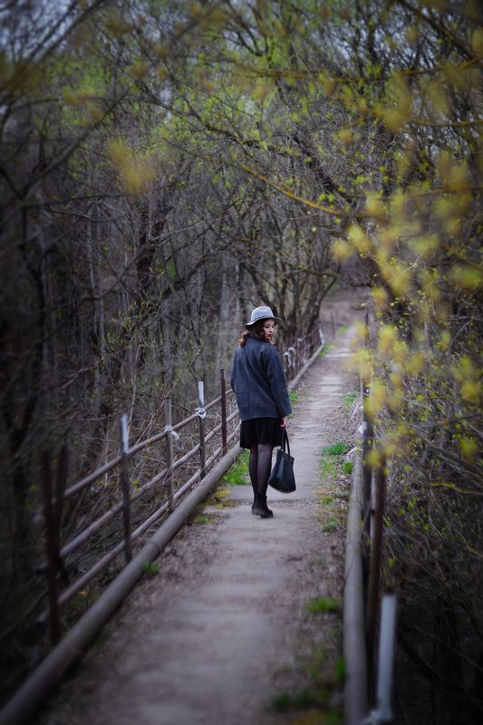 Портрет, фотосессия, весна, шум, ретро, винтаж, природа, гелиос Полина фото превью