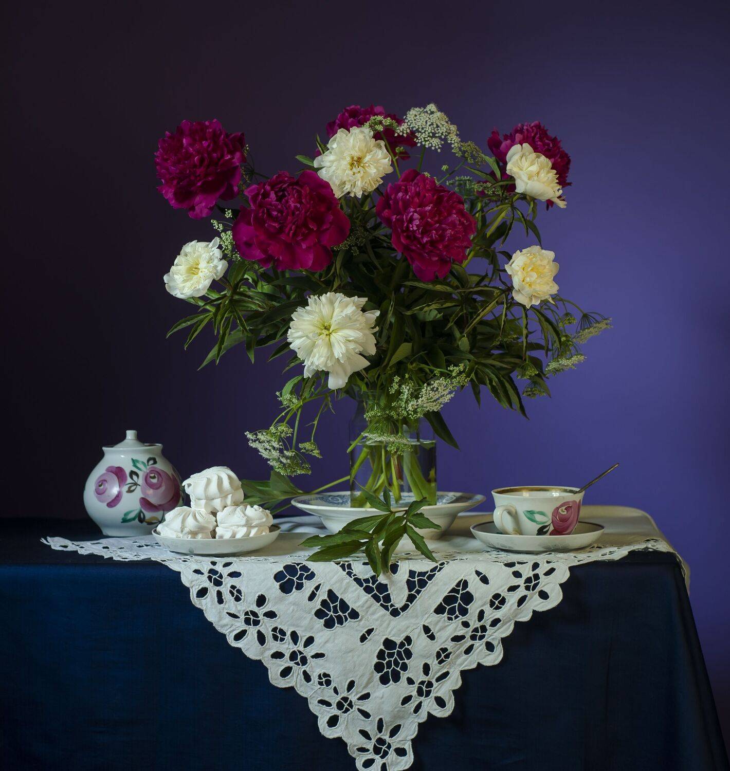 пионы, зефир, натюрморт, мамина чашка, Оксана Евкодимова