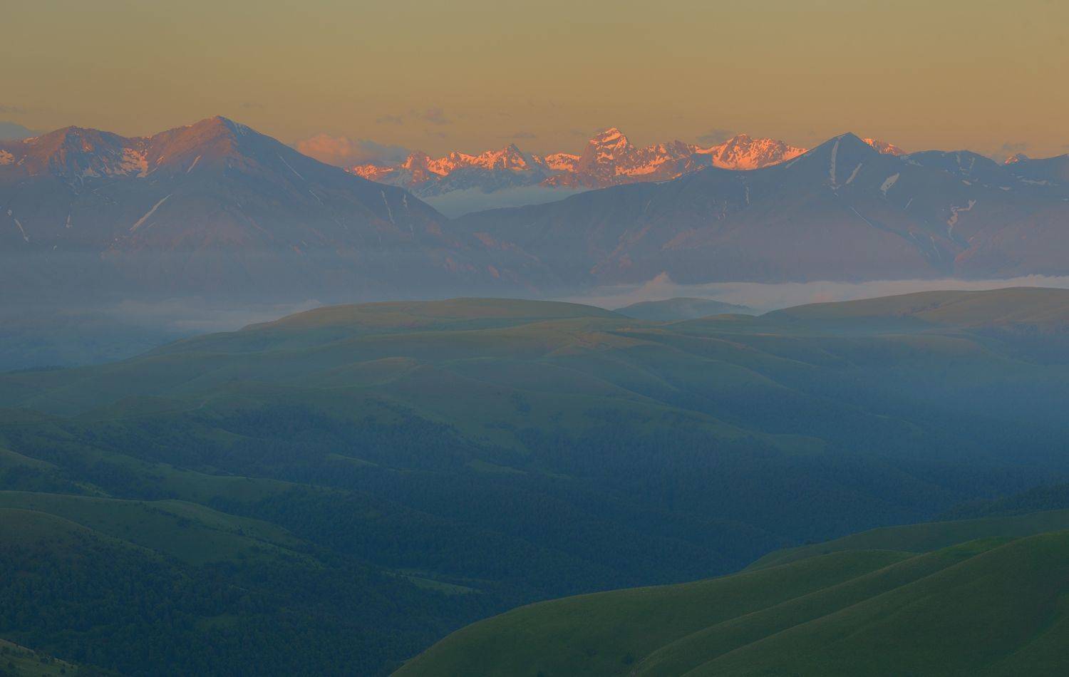 горы лето рассвет кавказ, Александр Жарников