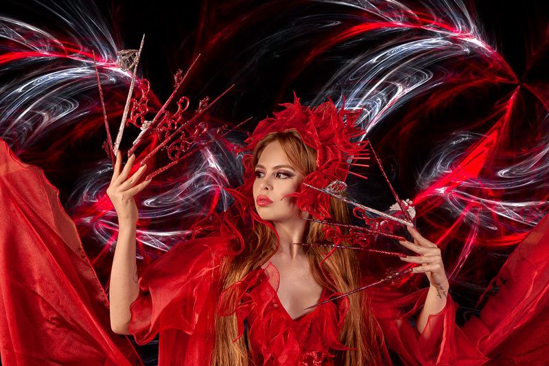 пермь, фотограф, девушка Красное и белое фото превью