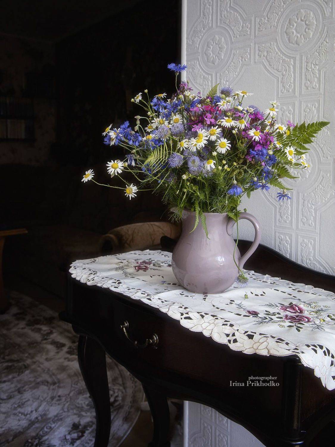 натюрморт,  интерьер, полевые цветы, букет, Приходько Ирина