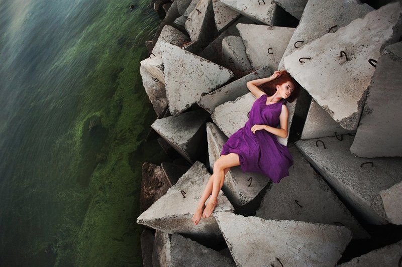 Берег, Грань, Девушка, Край, Платье, Романтика, Сопротивление, Течение Грани фото превью