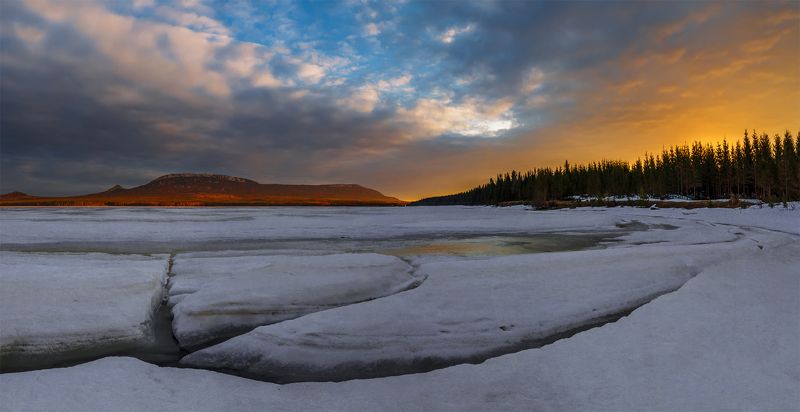 Весна, Восход, Горы, Зюраткуль, Небо, Озеро, Пейзаж, Природа, Путешествие, Рассвет, Туризм, Урал, Утро, Южный урал Майский восход фото превью