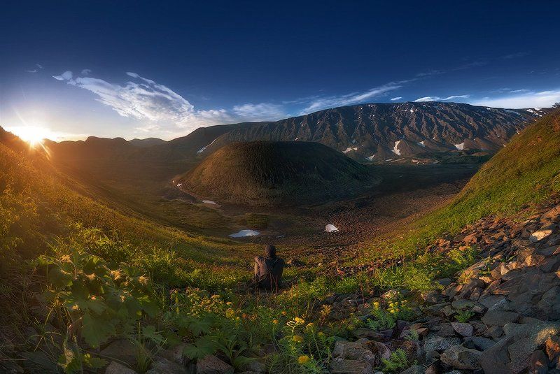 Восход солнца. Вулкан Кропоткина. фото превью