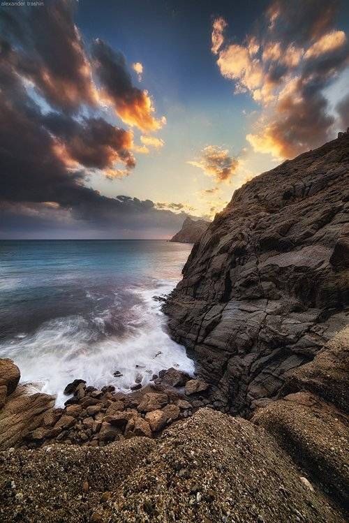 крым, пейзаж, морской пейзаж, балаклава, севастополь, шторм, закат, трашин, Александр Трашин