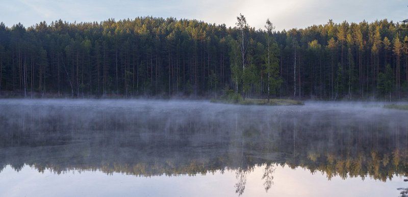 Утро на озере Черешня фото превью