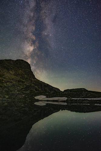 Stars over Rila mountain