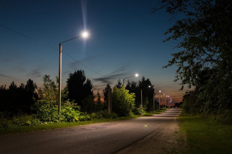Ночная дорога фото превью