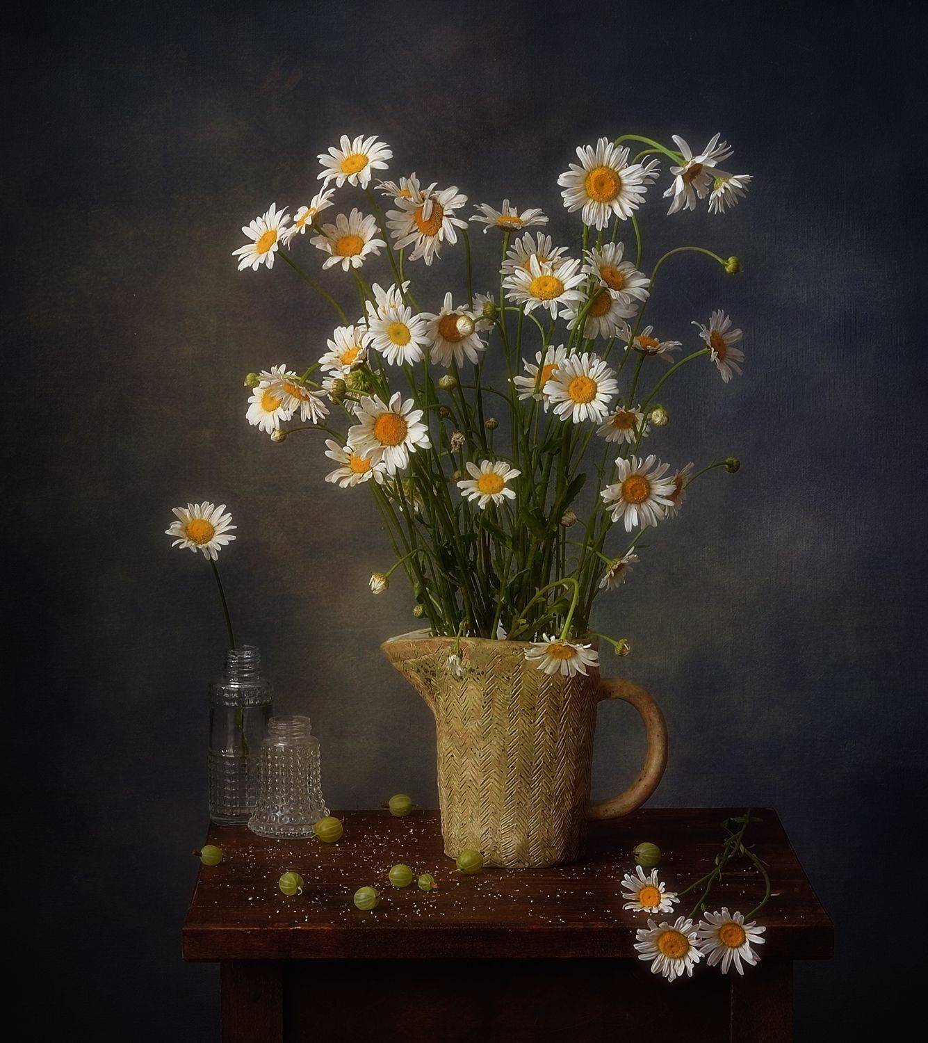 натюрморт,композиция,цветы,букет,ромашки,кувшин,лето, Наталия К