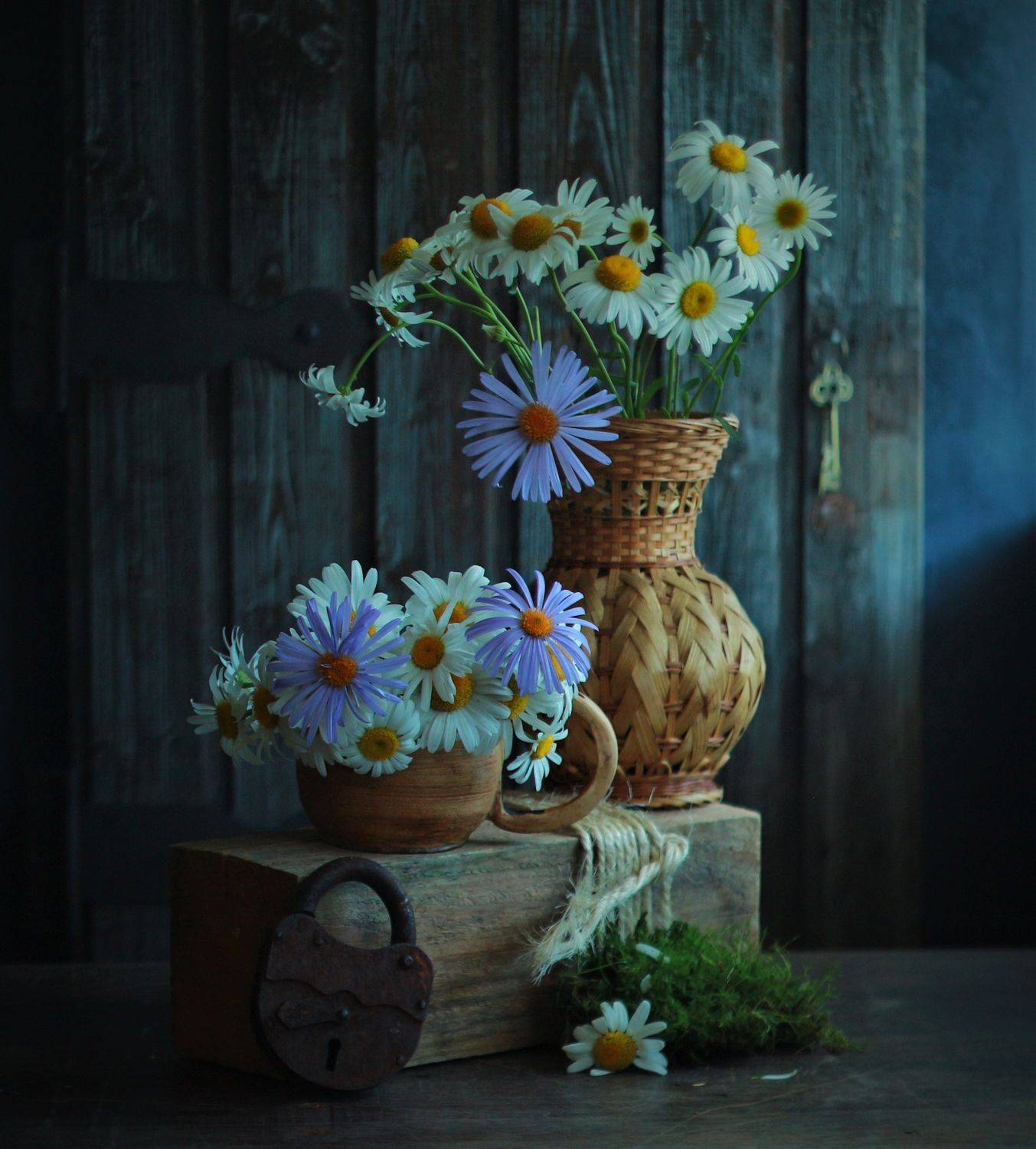 белые ромашки, синие ромашки, Людмила Хрусталева*