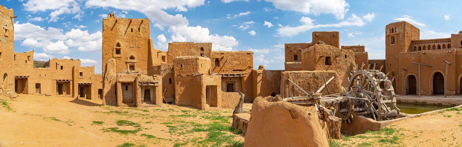 реконструкция, древней, столица, золотая орда, город, сарай-бату, селитренное, астраханская область, панорама, глиняный, безлюдный, старый, восточный, азия, мазанка, мельница, водяная, арык, пустыня, оазис, строения, архитектура, крепость, крепостная сте, Сытилин Павел