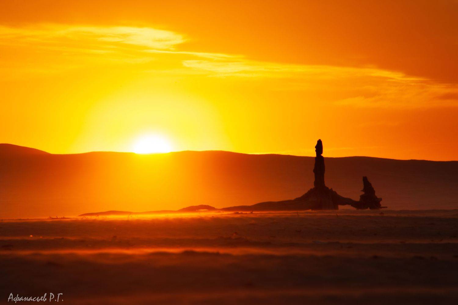 песок, закат, дерево, Afanasev Roman